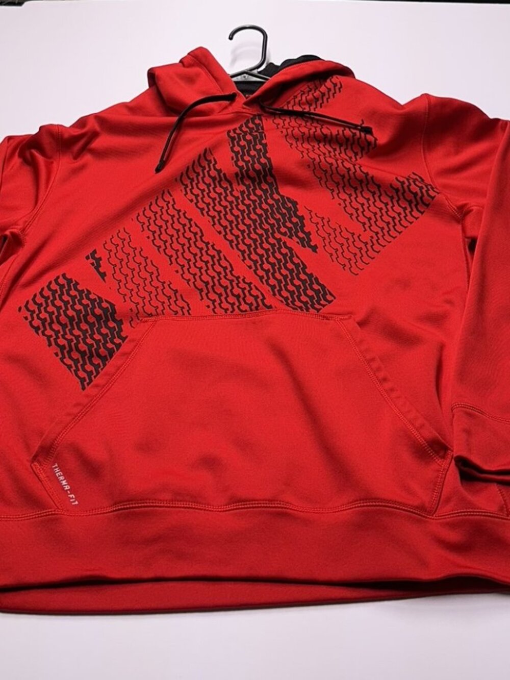 Nike Men’s XL Red Therma-FIT Pullover Graphic Letter Hoodie Sweatshirt